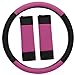 OxGord Steering Wheel Cover, Pink Black