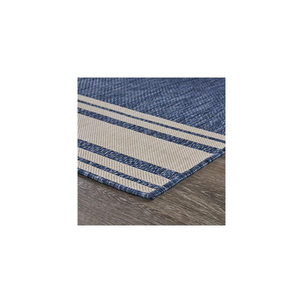 Lr Home Nautical Navigation Indoor Outdoor Rug, Blue/White, 3' x 5
