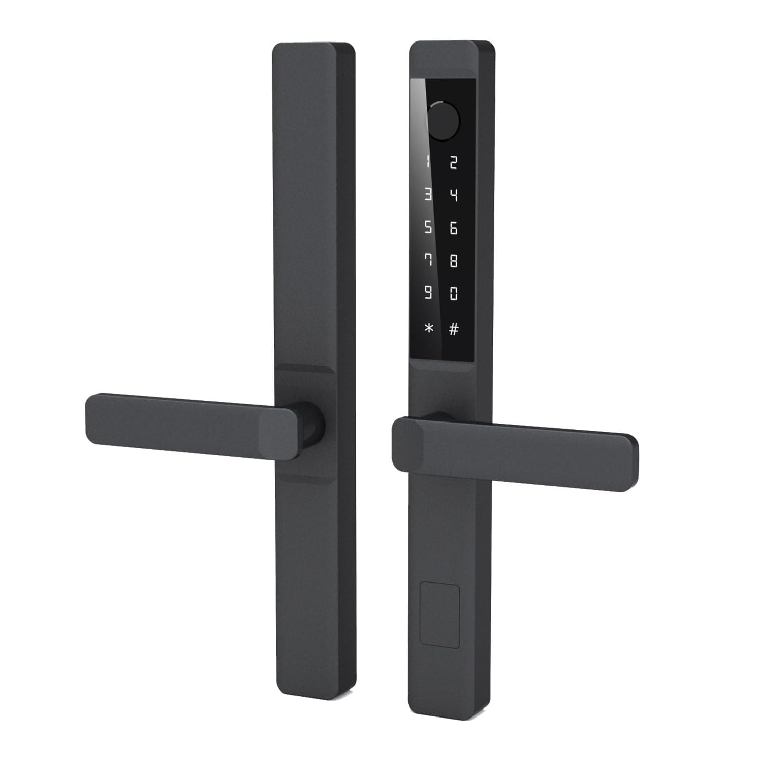 Photo 1 of Rudrbe Sliding Door Smart Lock, Sliding Door Lock with Fingerprint Password Bluetooth IC Card Keypad Digital Key Remote Lock, Replacment Slim Thin Frame Glass Sliding Door w/ 2885 Mortise