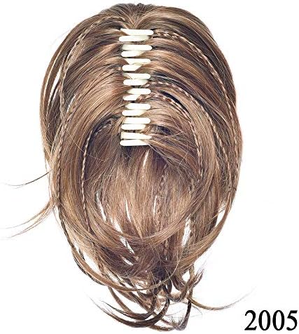 Braiding Hairpiece Synthetic Hair Blonde Black Clip In Hair Extension Straight Pony Tail Gray Claw Ponytail For Women 2005 12inches