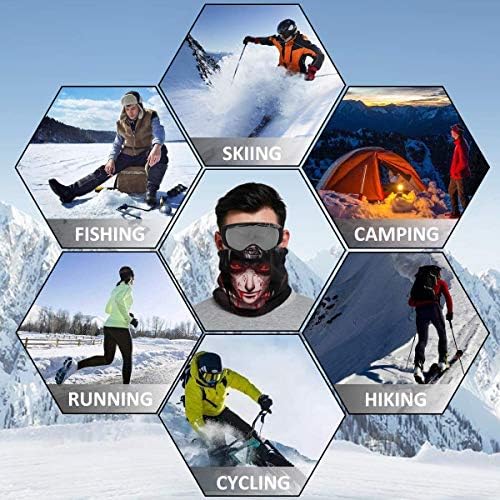 A biking and snowboarding multi-functional headwear with various designs and colors.