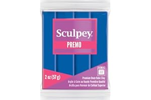 Sculpey Premo Polymer Oven-Bake Clay, Cobalt Blue, Non Toxic, 2 oz. bar, Great for jewelry making, holiday, DIY, mixed media and home décor projects. Premium clay Great for clayers and artists.