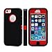 Accmart Defender Body Armor Silicone Hybrid Case Comparable to Otterbox Defender Series For iphone 5 Red