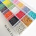 BALABEAD 10800pcs 8/0 Seed Beads in Box 18 Colors Mixed Lustered Loose Spacer Glass Beads, 3mm Round (600pcs/Color,Silver Color Mixed)