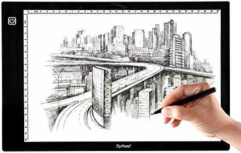 A4 Tracing light box Dimmable Brightness portable Ultra-thin 7mm LED Copy Board drawing Copy Tracers stencil board LED light box Tattoo table for Artists Drawing Animation Architecture USB Style