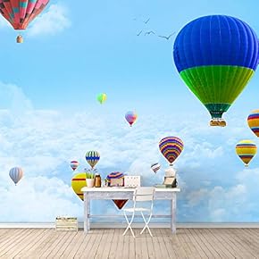Wall Murals for Bedroom Hot Air Balloon Large Removable Wallpaper Peel and Stick Wall Stickers - 66x96 inches