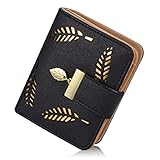Women's Short Leather Card Holder Purse Zipper Buckle Elegant Clutch Wallet