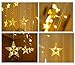 YINUO LIGHT 12 Stars 138 LED Curtain String Lights, Window Curtain Lights with 8 Flashing Modes Decoration Christmas, Wedding, Party, Home, Patio Lawn, Warm White
