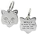 GoTags Stainless Steel Cat ID Tags, Available in Mouse and Cat Shapes, Includes up to 4 Lines of Custom Engraved Personalized Text