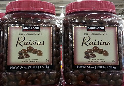 Kirkland Signature Milk Chocolate Raisins Covered in Milk Chocolate: 54 Oz (3.38lb) - 2 Pack