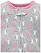 Simple Joys by Carter's Baby Girls' Cotton and Fleece Footed Sleep and Play, Pack of 2, Grey/Navy, 3-6 Months