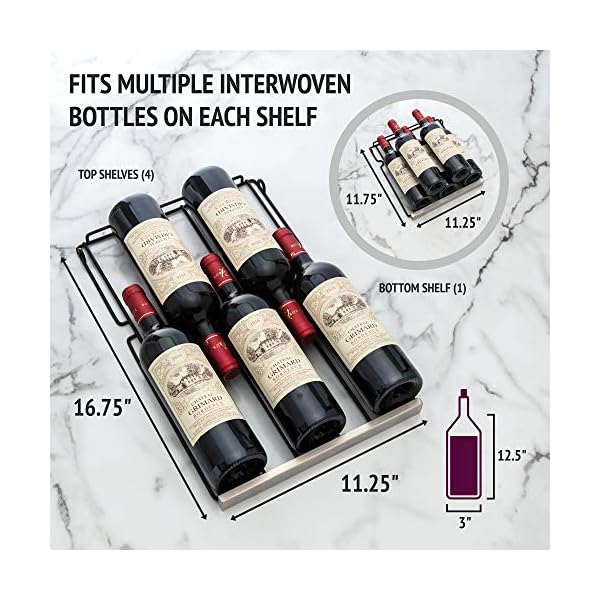 Ivation-29-Bottle-Dual-Zone-15-Built-In-Compressor-Wine-CoolerCellar-Undercounter-Wine-Fridge-Temperature-Control-40-50F50-66F-Refrigerator-Quiet-Operation-LED-Light-Glass-Stainless-Steel