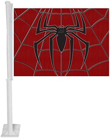APFoo Spider-Man Car Window Flag red with Pole 12x18inch