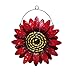 Oak Street Sunflower Metal Wall Decor, One Orange and One Red Flower, for Indoor Living Room, Bedroom, Bathroom or Outdoor Garden and Patio