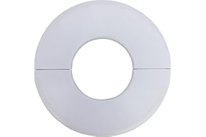 INDPROD Wall Split Flange 1 Pc, ABS Self-Adhesive tape Round Escutcheon Plate Cover, Design for 2.01"/51mm Diameter Pipe, Water Pipe Decoration Escutcheon Plate, Wall Hole Decoration Cover, White