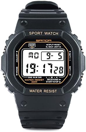 FARLOW Men's SD329 Outdoor Sports Digital Waterproof Black Watches with LED Backlight