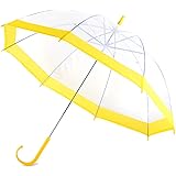 Kids Clear and Transparent Umbrella with an Easy Grip Handle, Petit Size, and Windproof for boys and girls.