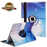 LXS iPad 9.7 inch Case 2018 2017/ iPad Air Case - 360 Degree Rotating Stand Protective Cover Smart Case with Auto Sleep/Wake for Apple iPad 5th/6th Generation (Blue Ocean)