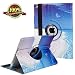 LXS iPad 9.7 inch Case 2018 2017/ iPad Air Case - 360 Degree Rotating Stand Protective Cover Smart Case with Auto Sleep/Wake for Apple iPad 5th/6th Generation (Blue Ocean)