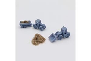 outland models Railway Scenery Country Farm Tractor Set with Straw N Scale 1:160