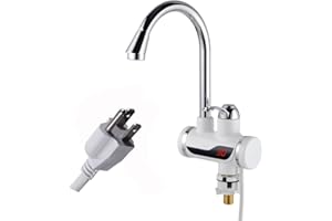 A.B Crew 110V 3sec Instant Tankless Electric Hot Water Heater Faucet Kitchen Fast Heating Tap Water Faucet with LED Digital Display