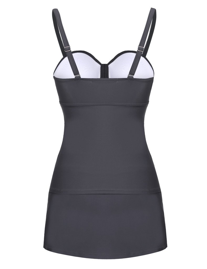 Sportshe Women Sport Push up Tankini Swimsuit Pantyskirt Swimwear Two Pieces Bathing Suit S-XXXL