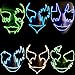 Circle Circle El Wire Glowing Mask Luminous LED Light Up Cool Christmas Halloween DJ Birthday Cosplay Death Grimace Masks for Festival Party Show (Purple)