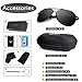 Polarized Aviator Sunglasses for Men - goudi Metal Frame driving UV 400 Protection Mens Women Mirror Sunglasses 8002 (Black)