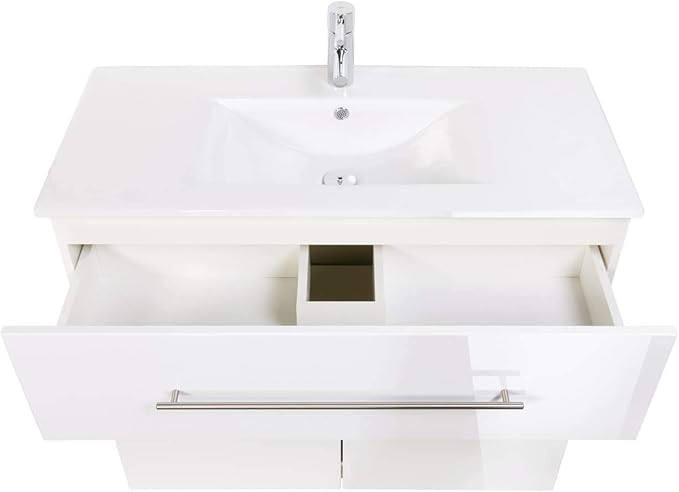 Amazon De Emotion Badmobel Domino 1000 Weiss Hochglanz Standbadmobel