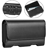 BECPLT iPhone Xs Max Holster Case, iPhone 8 Plus Belt Clip Case, Premium Leather Holster Pouch Belt Case with Card Holder for Apple iPhone Xs MAX/iPhone XR/iPhone 7 Plus/6s Plus/6 Plus (Black)