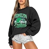 UNIQUEONE Game Day Sweatshirt Women Football Sweatshirts Football Mom Hoodie Touchdown Shirt Casual Crewneck Pullover