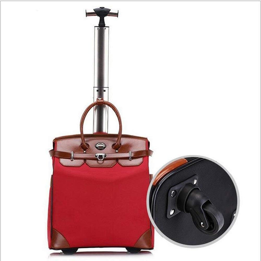 GKBMSP Women Wheeled Laptop Bag Business Roller Case Fashion Trolley Computer Tote 18 Inch