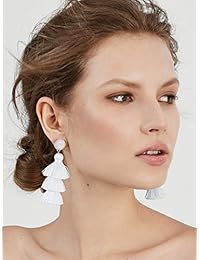 Me&Hz - Aretes de borla de colores, diseño bohemio, con borla, aretes para mujer