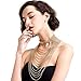 Statement Necklace for Women Multi-layers Tassels Wide Choker Pendant Formal Party Wedding Gold Chain 1pc with Gift Box - HLN68 Gold