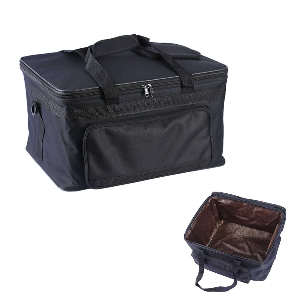 DZOZO Large Art Supply Carrier Bag Drawing Tool Organizer Craft Storage Tote Portable Supplies Students Painting Tools Box Carrying Case, Black, 46cm x 30cm x 27cm