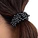Polytree 3pcs Women's Girls Fashion Pearl Hair Band Ponytail Holder (Black Khaki White 3pcs)