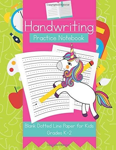 Handwriting Practice Notebook: Blank Dotted Line Paper for Kids Grades K-2 (Handwriting Practice Journals) Paperback – September 20, 2018