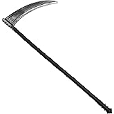 SEWACC Halloween Grim Reaper Scythe Prop Plastic Removable Faux Scythe Prop Grim Reaper Costume Accessory for Cosplay Party Dress up Silver