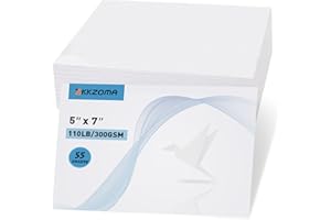 ZKKZOMA 55 Sheets 5x7” White Blank Postcard Cardstock, 110lb/300gsm Heavy Weight Printable Paper (Both Sides Blank) for Maili
