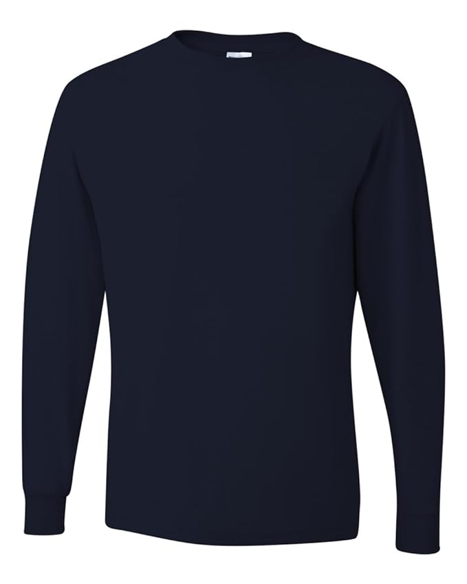 Buy Jerzees Men's Adult Long Sleeve Tee, Navy, Large at Amazon.in