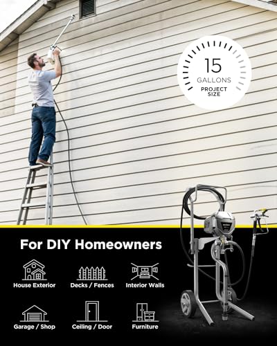 InoKraft Airless Paint Sprayer Pro MaXpray M3 Plus, High Efficiency Cart Airless Paint Sprayer, for Extensive Home Interior & Exterior DIY Painting Projects, with Convenient Cart & Accessories