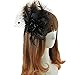 Coolr Fascinators Hair Clip Headband Feather Flower Veil Wedding Headwear Bridal 1920s Headpiece, A Black, One Size