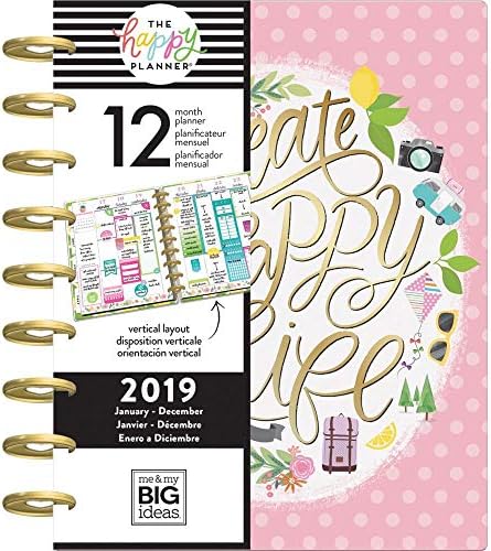 Happy Planner Daily Details, Jan-Dec 2019 12-Month Dated Medium Planner 7.75"X9.75"