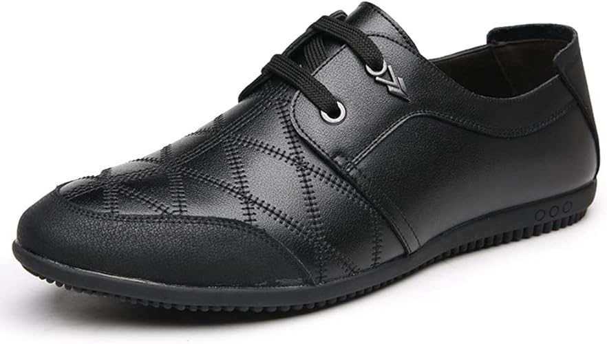 Amazon ノーブ Jyzxshop カジュアルシューズ ビジネスシューズ メンズ おしゃれ 革靴 軽量 柔らかい 通気性抜群 快適 学校 日常 運動用 レースアップ デッキシューズ 紳士靴 レースアップシューズ