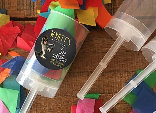 Set of 6 - Where The Wild Things Are - Confetti Push Pop Kit - Birthday Party Favors - Confetti Poppers - Kids Birthday