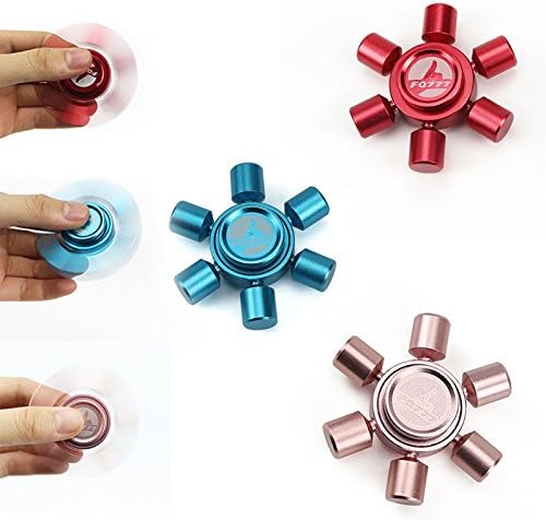 PUTAOINFO New Colorful Six Sides Hand Spinner EDC ADHD Fidget Steel Ball Toys For Kids/Adults,Red