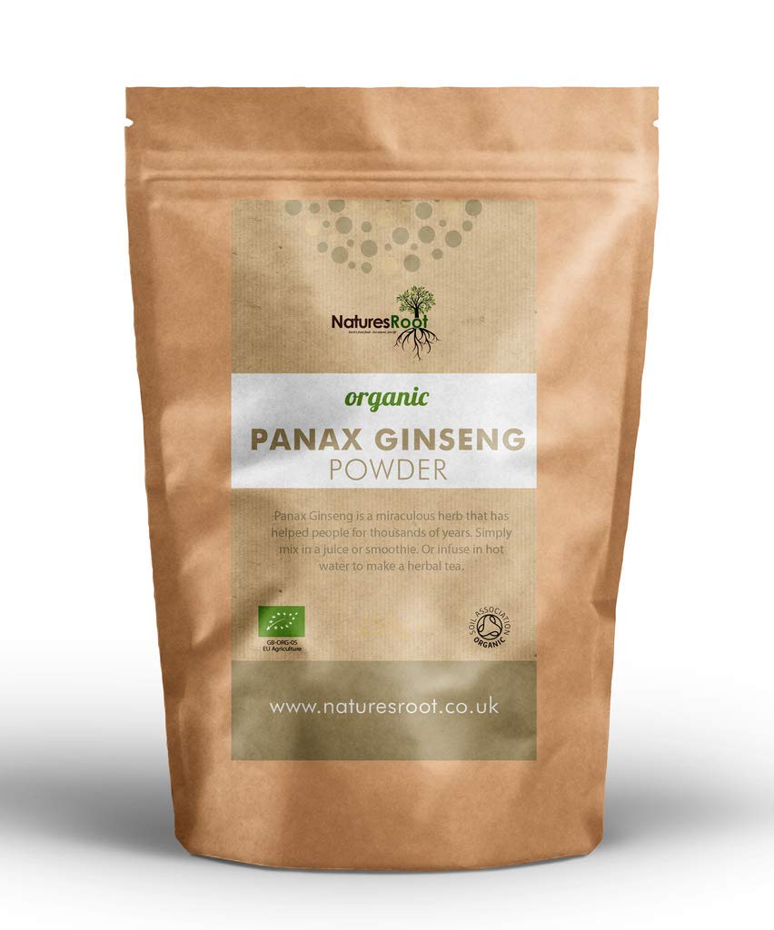 Nature’s Root Organic Panax Ginseng Powder 125g - Korean Ginseng | Asian Herb | Immune System Support | Vegan | Certified Organic
