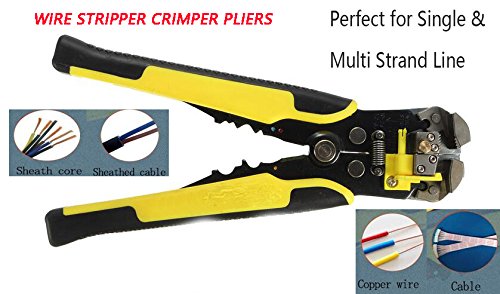 Zinnor Automatic Wire Stripper Crimper 8 inch Self-Adjusting Pliers Cable Cut Cutter Stripping Crimping Tool 8 inch Self-Adjusting