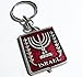 Judaica Keyring Keychain Key Holder Menorah Red Blue Enamel Double Sided Israel