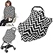 Nursing Cover Breastfeeding Cover carseat Canopy , AiKiddo Shopping Cart Stroller High Chair Covers, Multi-Use Infinity Shawl Fashion Scarf for Moms Infants Girls and Boys (Black)